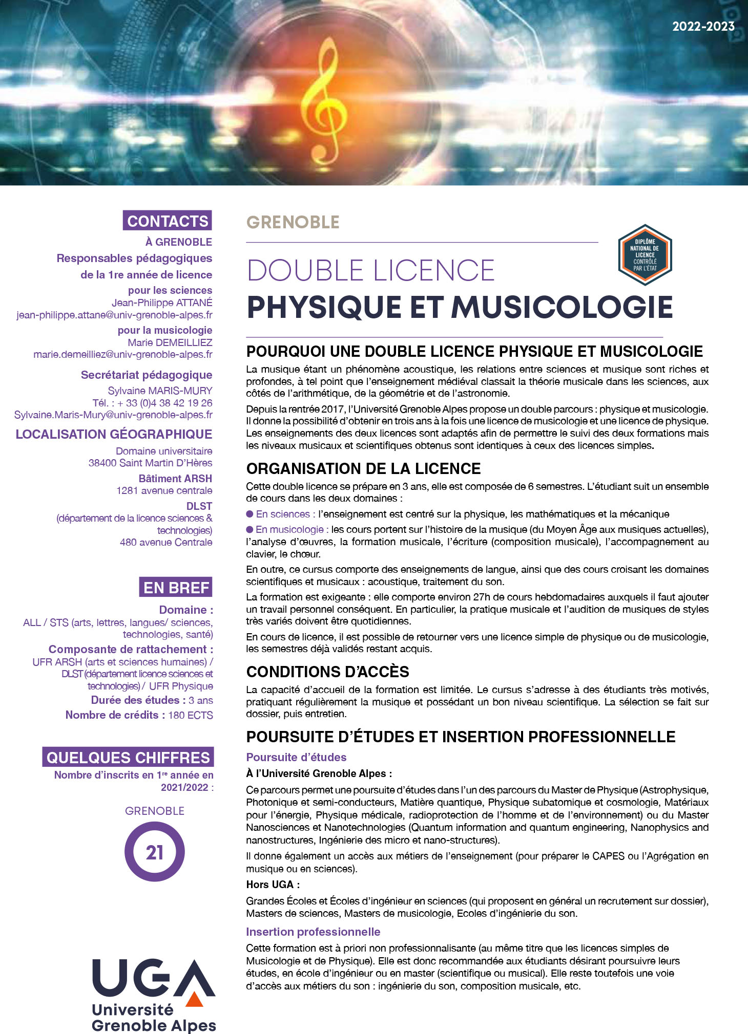 Licence pysique et musicologie