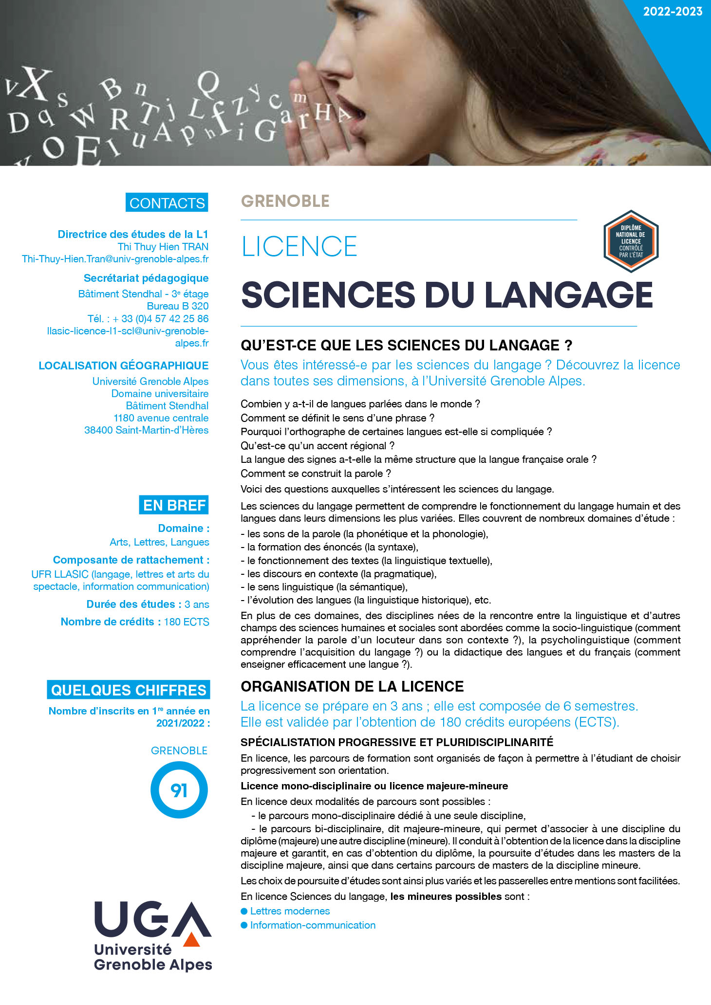 Licence sciences du langage